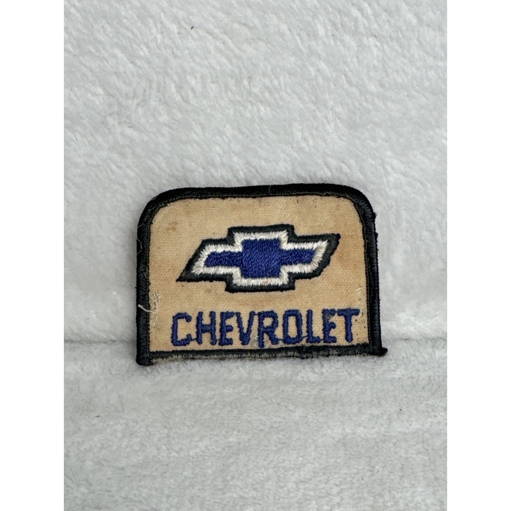Vintage Chevrolet Patch Shield Crest Auto Service Uniform Tan Fair